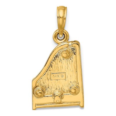 14K Yellow Gold 3-D Grand Piano Charm – view 5