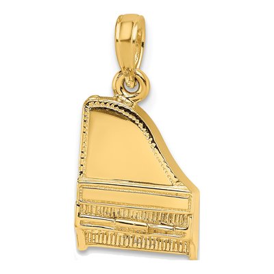 14K Yellow Gold 3-D Grand Piano Charm – view 6