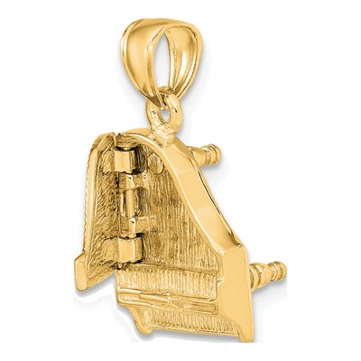 14K Yellow Gold 3-D Grand Piano Charm – view 7