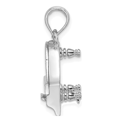 14K White Gold 3-D Grand Piano Pendant – view 3