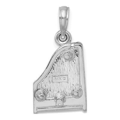 14K White Gold 3-D Grand Piano Pendant – view 5