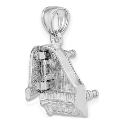 14K White Gold 3-D Grand Piano Pendant – view 7