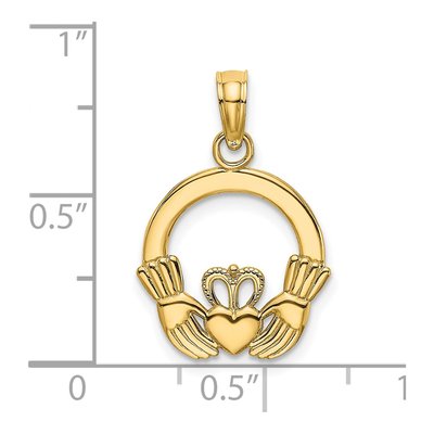14K Yellow Gold Claddagh Pendant – view 4