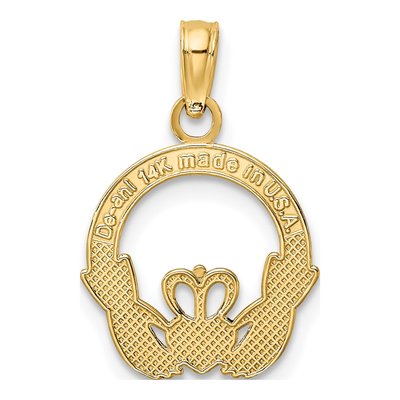 14K Yellow Gold Claddagh Pendant – view 5
