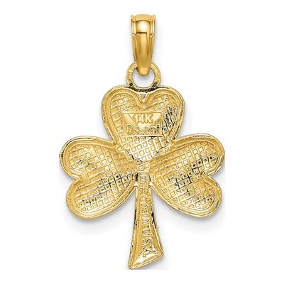 14K Yellow Gold 3-Leaf Clover Pendant – view 4