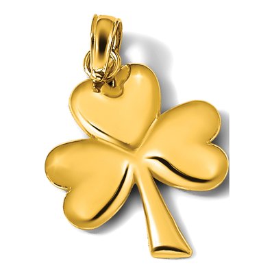 14K Yellow Gold 3-Leaf Clover Pendant – view 6