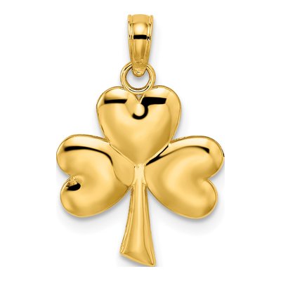 14K Yellow Gold 3-Leaf Clover Pendant