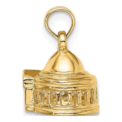14K Yellow Gold 3-D Jefferson Memorial Charm – view 3