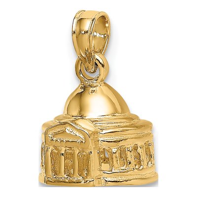 14K Yellow Gold 3-D Jefferson Memorial Charm – view 4