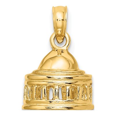 14K Yellow Gold 3-D Jefferson Memorial Charm – view 5