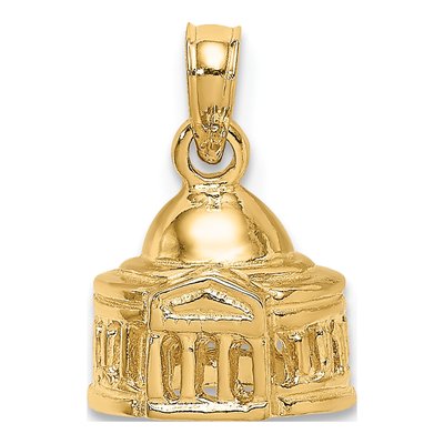 14K Yellow Gold 3-D Jefferson Memorial Charm