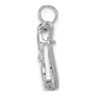 14K White Gold 3D Glasses Charm – view 3