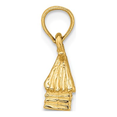 14K Yellow Gold 3-D Bungalow Hut Charm – view 3