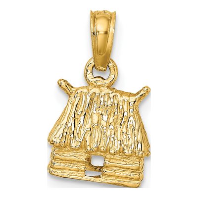 14K Yellow Gold 3-D Bungalow Hut Charm – view 5