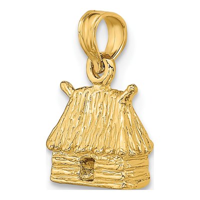 14K Yellow Gold 3-D Bungalow Hut Charm – view 6