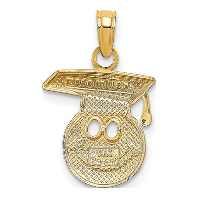 14K Yellow Gold Smiley Face Graduation Charm – view 5