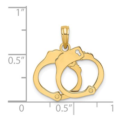 14K Yellow Gold Handcuffs Charm – view 4