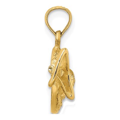 14K Yellow Gold 3D Sunhat Sunglasses Charm – view 3