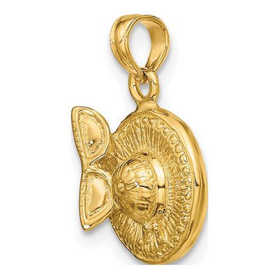 14K Yellow Gold 3D Sunhat Sunglasses Charm – view 6