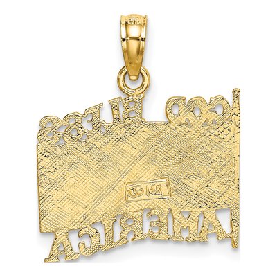 14K Yellow Gold GOD Bless America Flag Charm – view 5