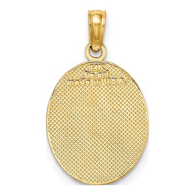 14K Yellow Gold Fleur de Lis Oval Disc Charm – view 5