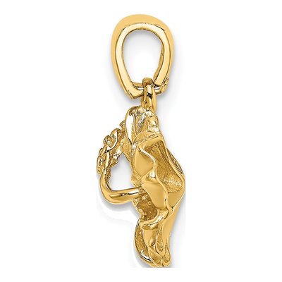 14K Yellow Gold Textured Hibiscus Flower Charm – view 3