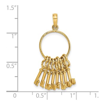 14K Yellow Gold I LOVE YOU Key Pendant – view 4