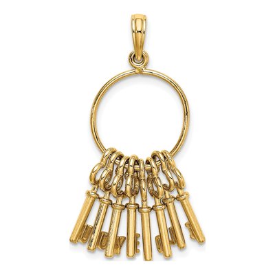 14K Yellow Gold I LOVE YOU Key Pendant – view 5