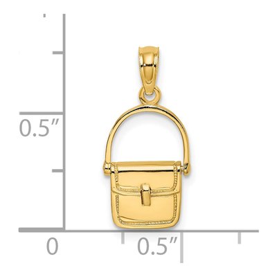 14K Yellow Gold Satchel Purse Charm – view 4