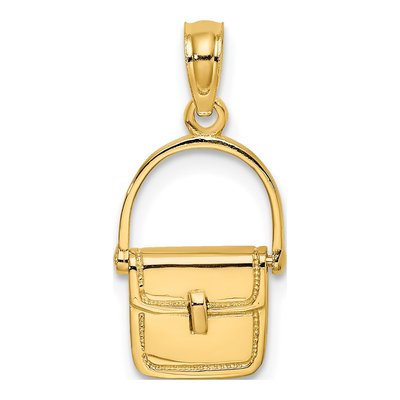 14K Yellow Gold Satchel Purse Charm