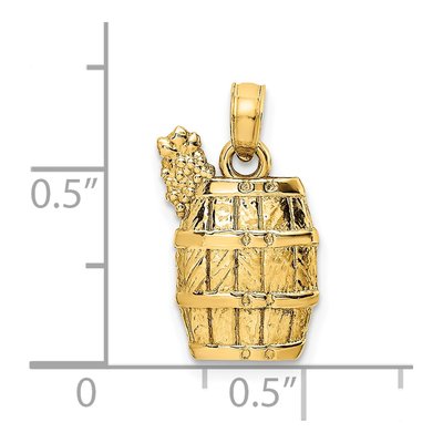 14K Yellow Gold Wine Barrel Charm – view 4
