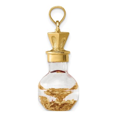 14K Yellow Gold Leaf-In-Bottle Pendant – view 3
