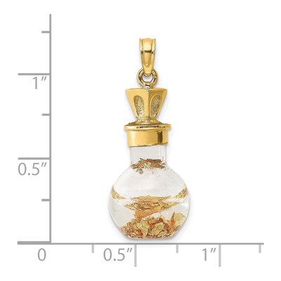 14K Yellow Gold Leaf-In-Bottle Pendant – view 4