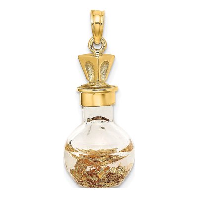 14K Yellow Gold Leaf-In-Bottle Pendant – view 5
