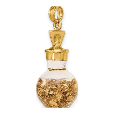 14K Yellow Gold Leaf-In-Bottle Pendant – view 6