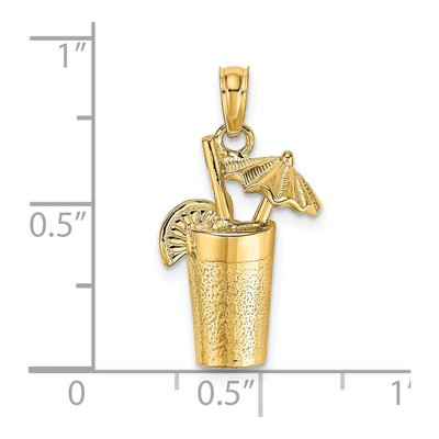 14K Yellow Gold Cocktail Drink Charm – view 4