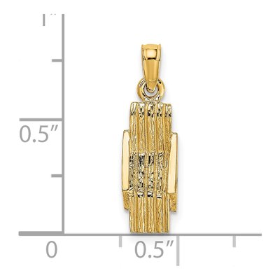 14K Yellow Gold 3D Beach Chair Pendant – view 4