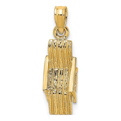 14K Yellow Gold 3D Beach Chair Pendant – view 6