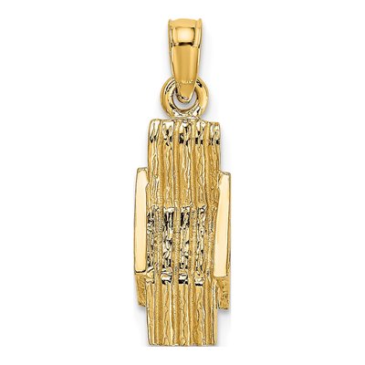 14K Yellow Gold 3D Beach Chair Pendant