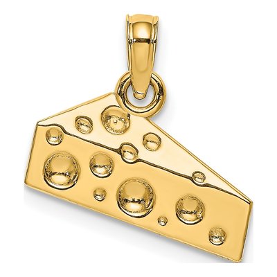 14K Yellow Gold Cheese Wedge Pendant