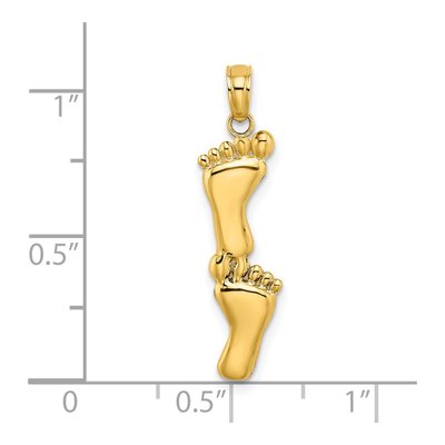 14K Yellow Gold Double Feet Pendant – view 4