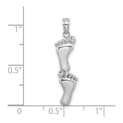 14K White Gold Double Feet Pendant – view 4