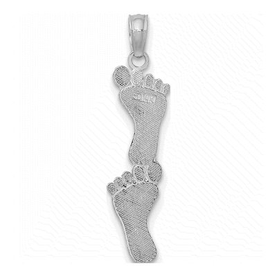 14K White Gold Double Feet Pendant – view 5