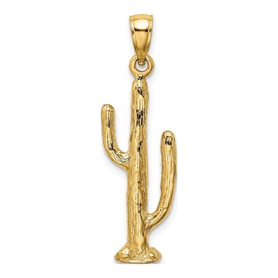 14K Yellow Gold 3D Saguaro Cactus Charm – view 5