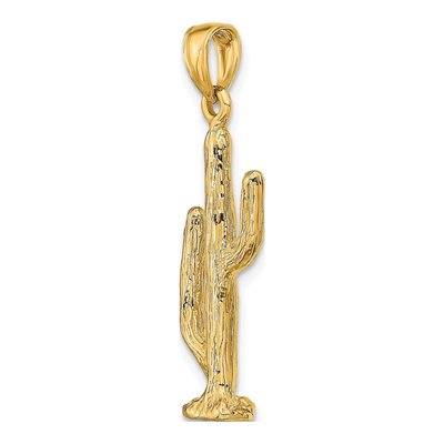 14K Yellow Gold 3D Saguaro Cactus Charm – view 6