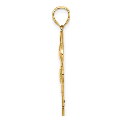 14K Yellow Gold 4-Leaf Clover Pendant – view 3
