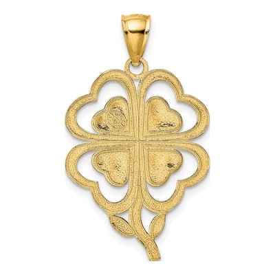 14K Yellow Gold 4-Leaf Clover Pendant – view 4