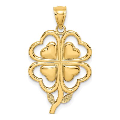 14K Yellow Gold 4-Leaf Clover Pendant