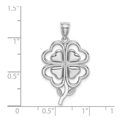 14K White Gold 4-Leaf Clover Pendant – view 5