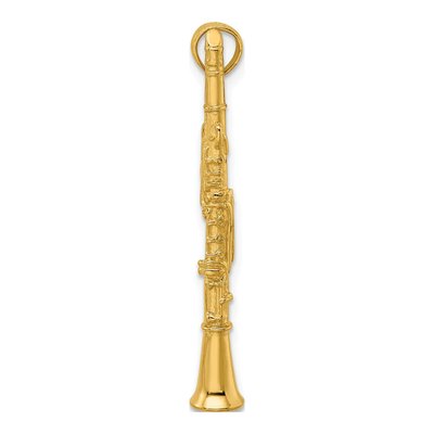 14K Yellow Gold 3-D Clarinet Pendant – view 3